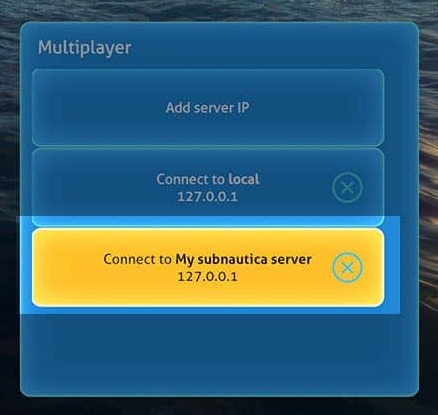 Nitroxのサーバー一覧。Connect to localの下に127.0.0.1が表示されている