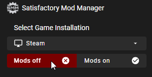 SMMの導入先欄の下にあるMods offボタン