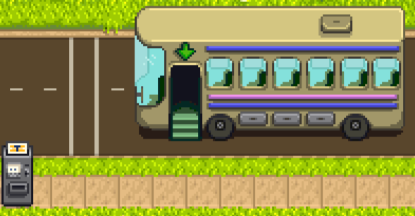 Stardew Valleyのバス停に置かれたCentral Stationの券売機