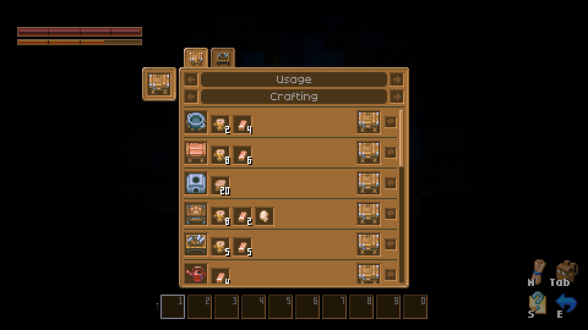 Item BrowserのUsage画面