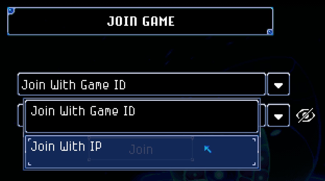 Core Keeperの参加画面でJoin With Game IDとJoin With IPを選ぶ欄