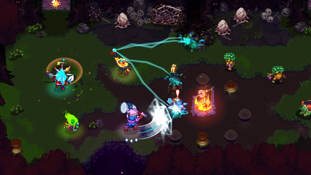 Ember Knightsで4人の騎士が敵と戦う協力プレイ画面