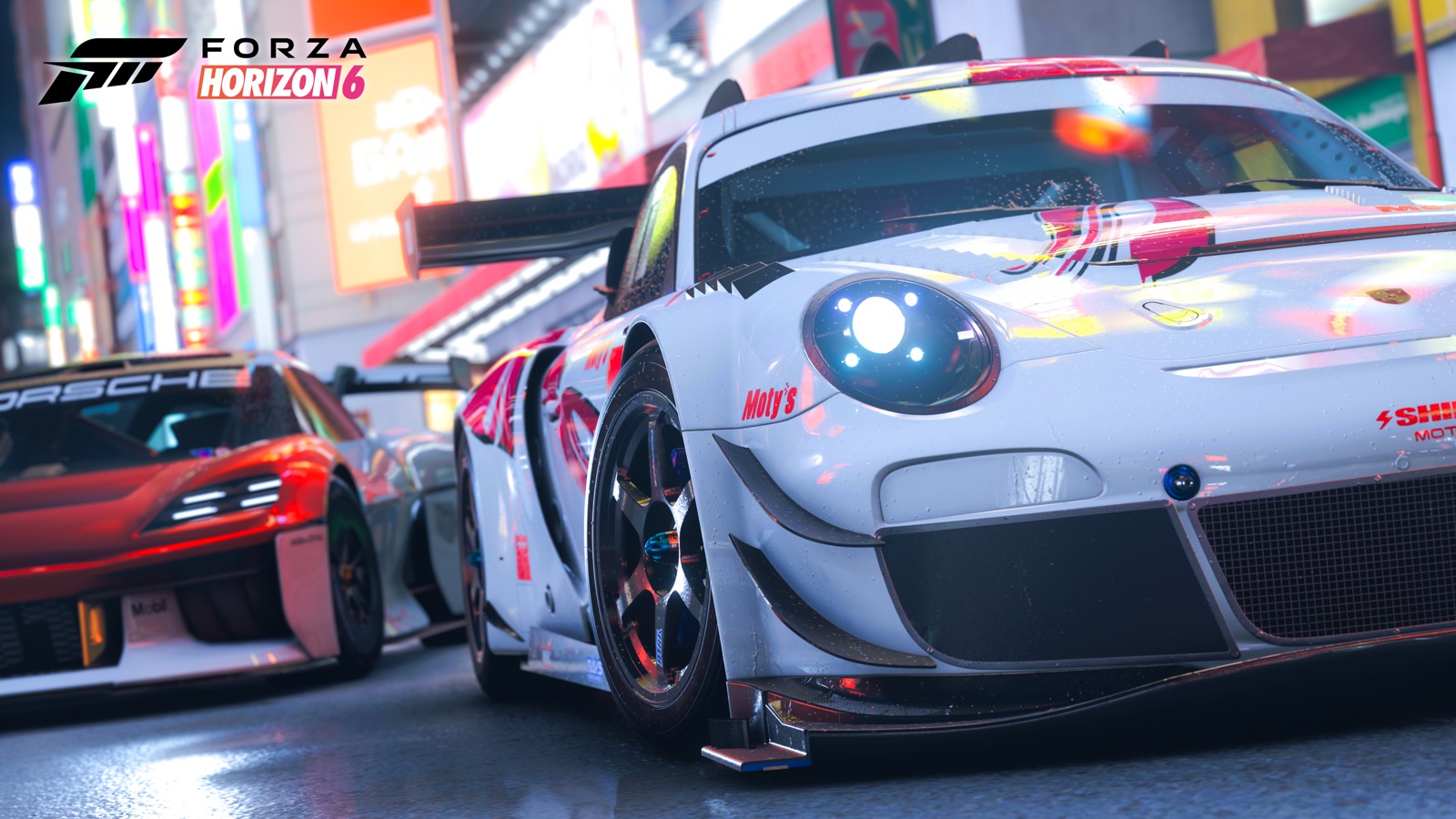 Forza Horizon 6のネオン街を走るスポーツカー