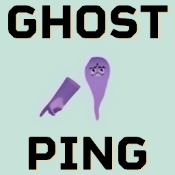 GhostPingの紫色のゴーストが描かれた配布アイコン