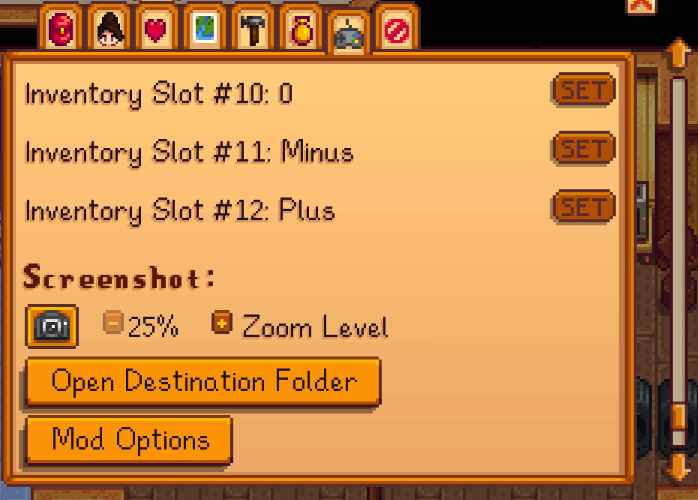 Stardew Valleyのオプション最下部に追加されたMod Optionsボタン