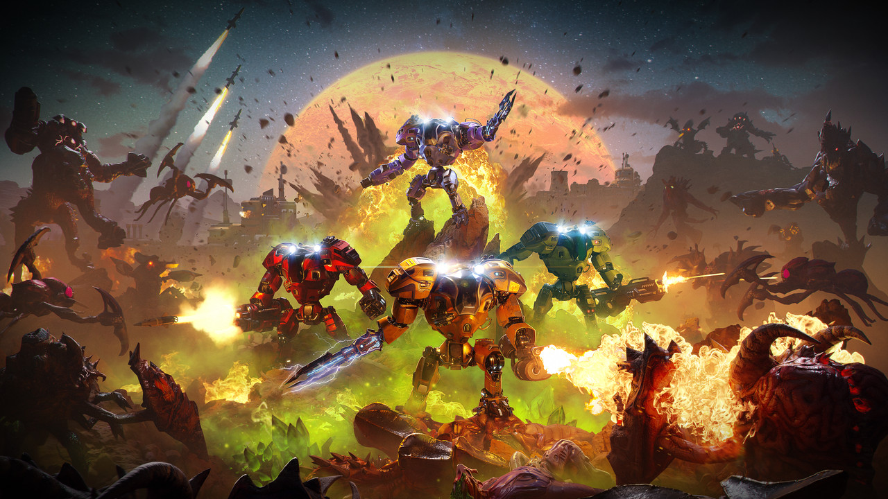 4機のメカが共闘するThe Riftbreakerの公式ビジュアル