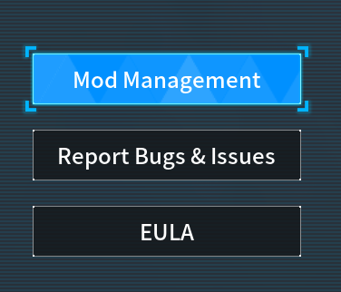 パルワールド本体のMod Managementメニューの画面例
