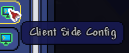 右側のアイコンにマウスを合わせてClient Side Configと表示したtModLoaderの設定一覧